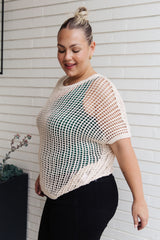 Coastal Dreams Fishnet Top in Cream - Liarian Unlimited Boutique