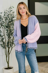 Coffee Date Color Block Cardigan