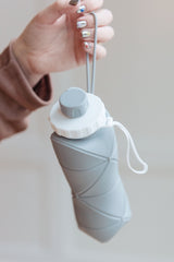 Collapsing Silicone Water Bottle in Diamond Gray - Liarian Unlimited Boutique