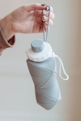 Collapsing Silicone Water Bottle in Diamond Gray - Liarian Unlimited Boutique