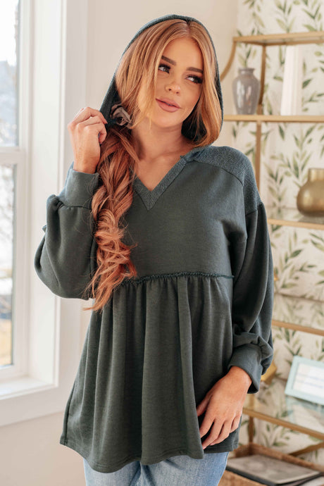 She's Not Wrong Hooded V-Neck Pullover