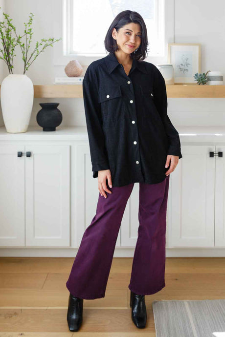 Petunia High Rise Wide Leg Jeans in Plum - Liarian Unlimited Boutique