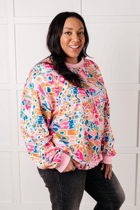 Suéter con estampado abstracto de tiempos confusos