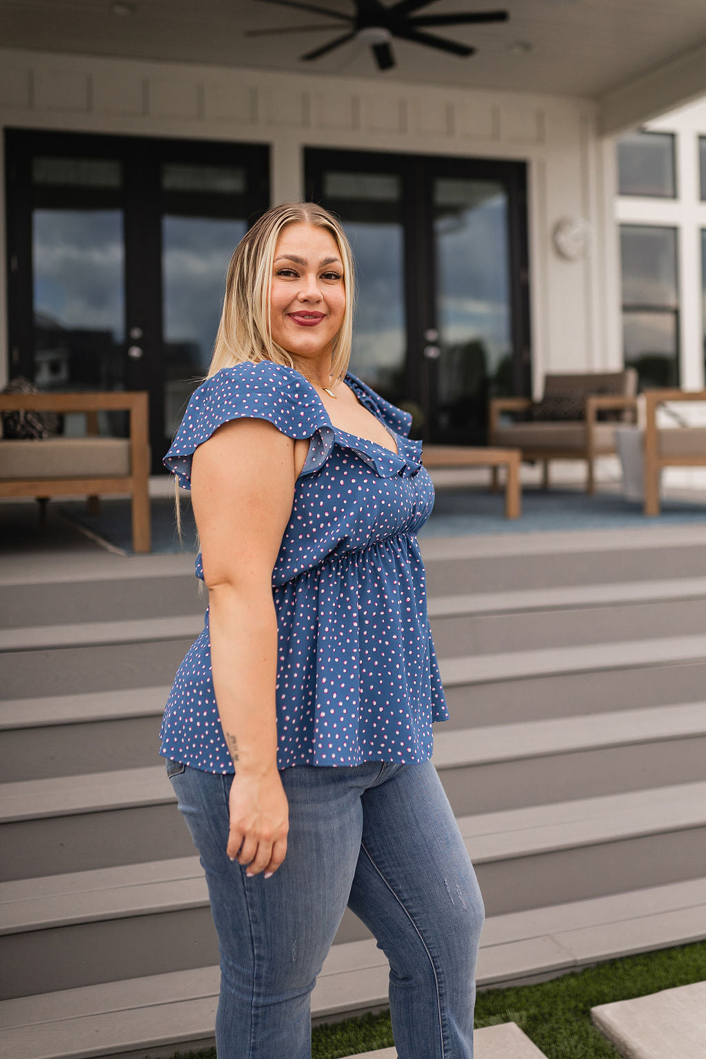 Connect the Dots Peplum Blouse - Liarian Unlimited Boutique