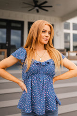 Connect the Dots Peplum Blouse - Liarian Unlimited Boutique