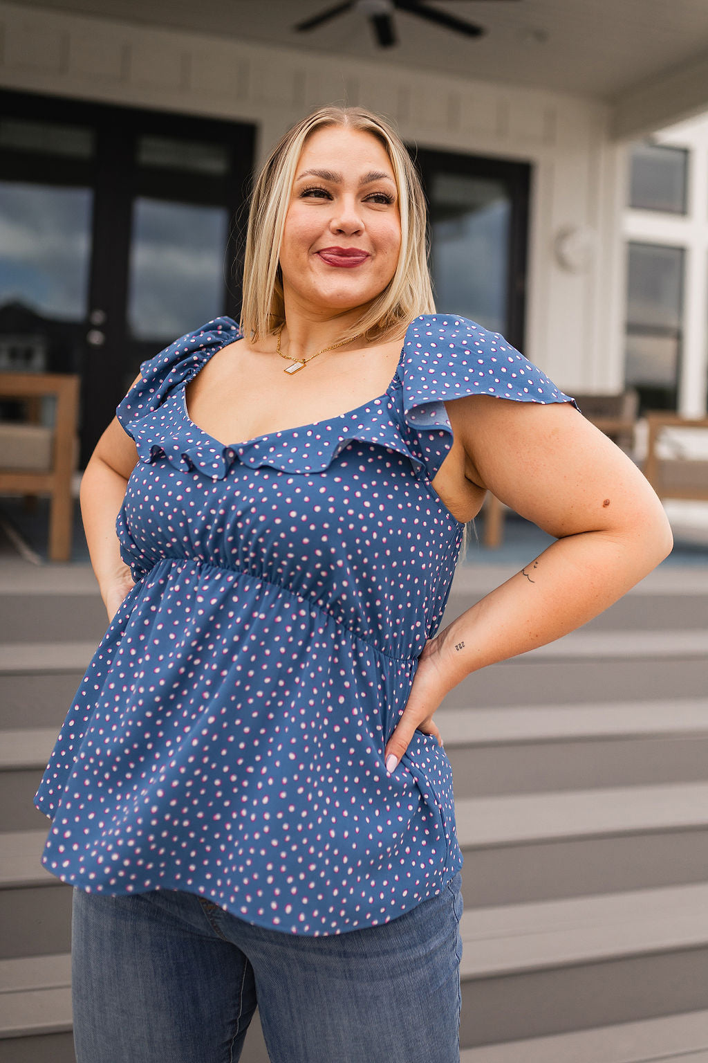 Connect the Dots Peplum Blouse - Liarian Unlimited Boutique