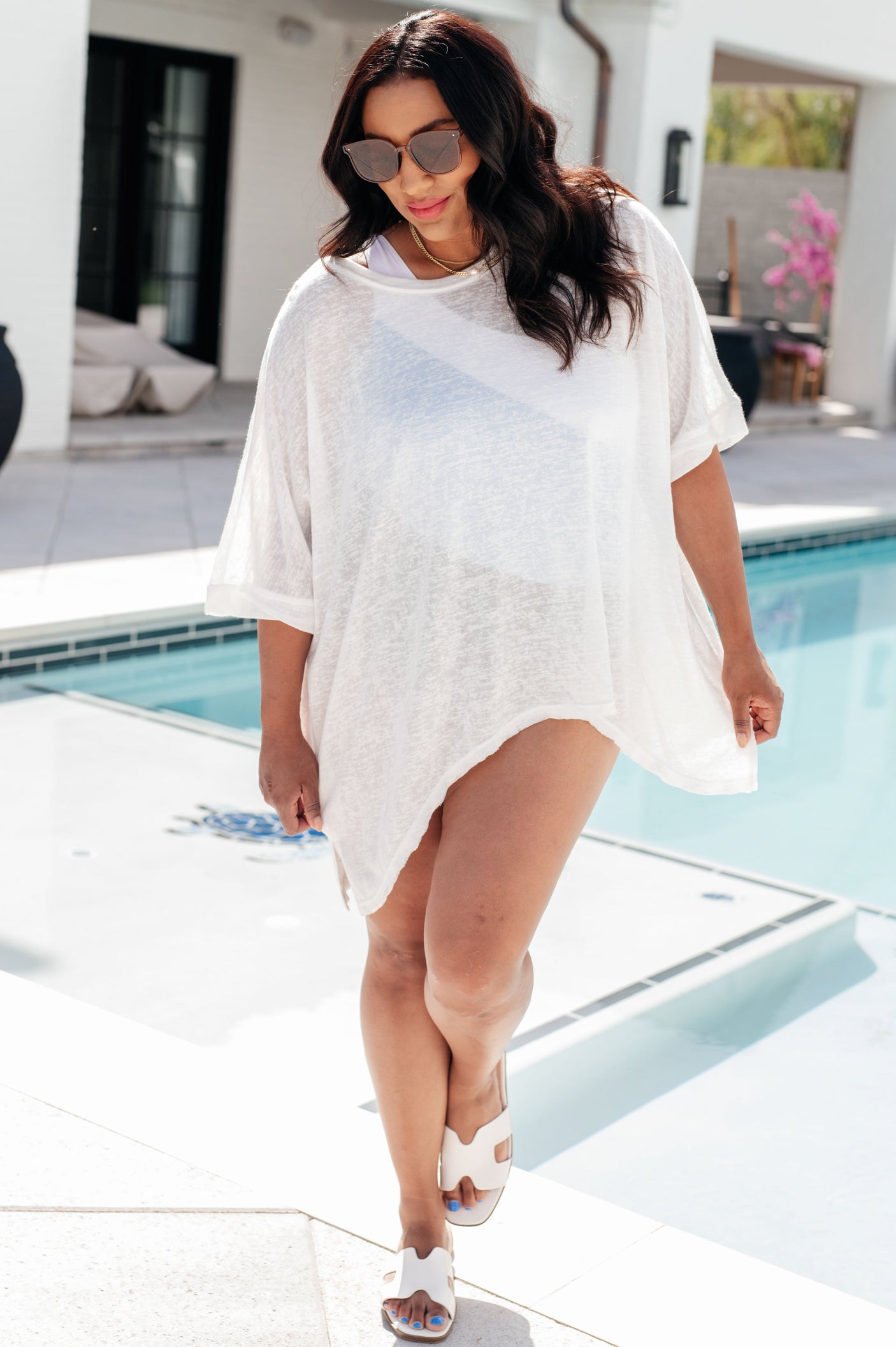 Traje de baño asimétrico con bloques de color Dominica