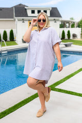 Cornelia Striped Shirt Dress - Liarian Unlimited Boutique