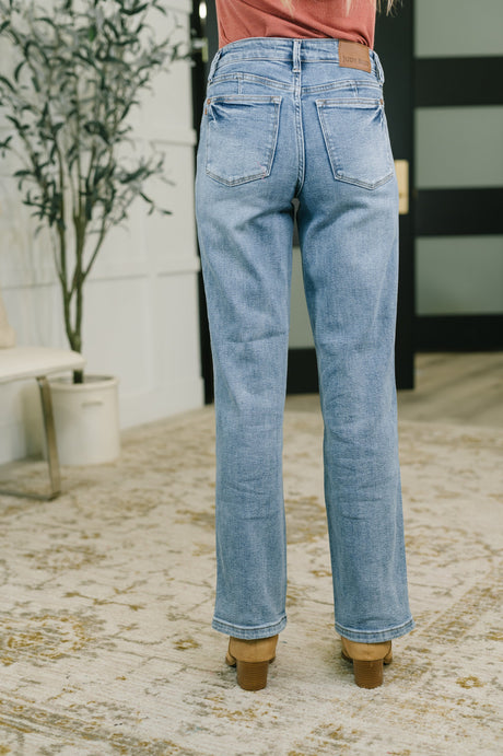 Corrine Mid Rise Control Top Vintage Straight Jeans