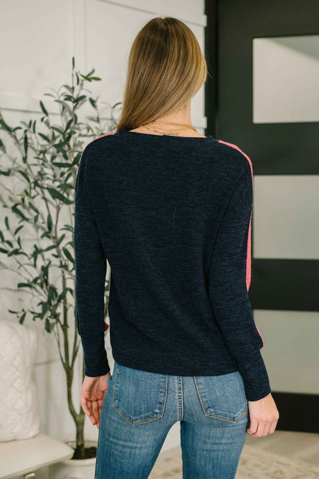 Couldn't Be Happier Color Block Long Sleeve Top