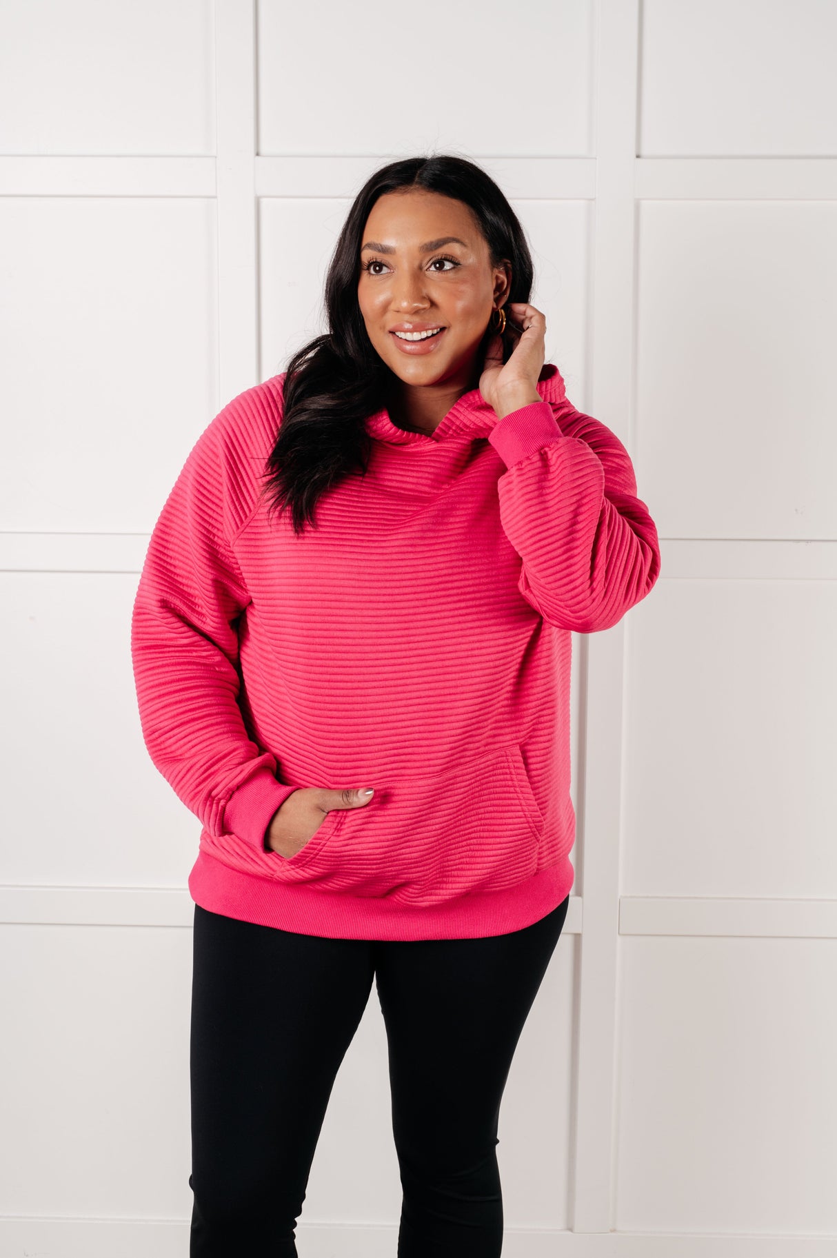 Sudadera con capucha texturizada Crosswalk en rosa