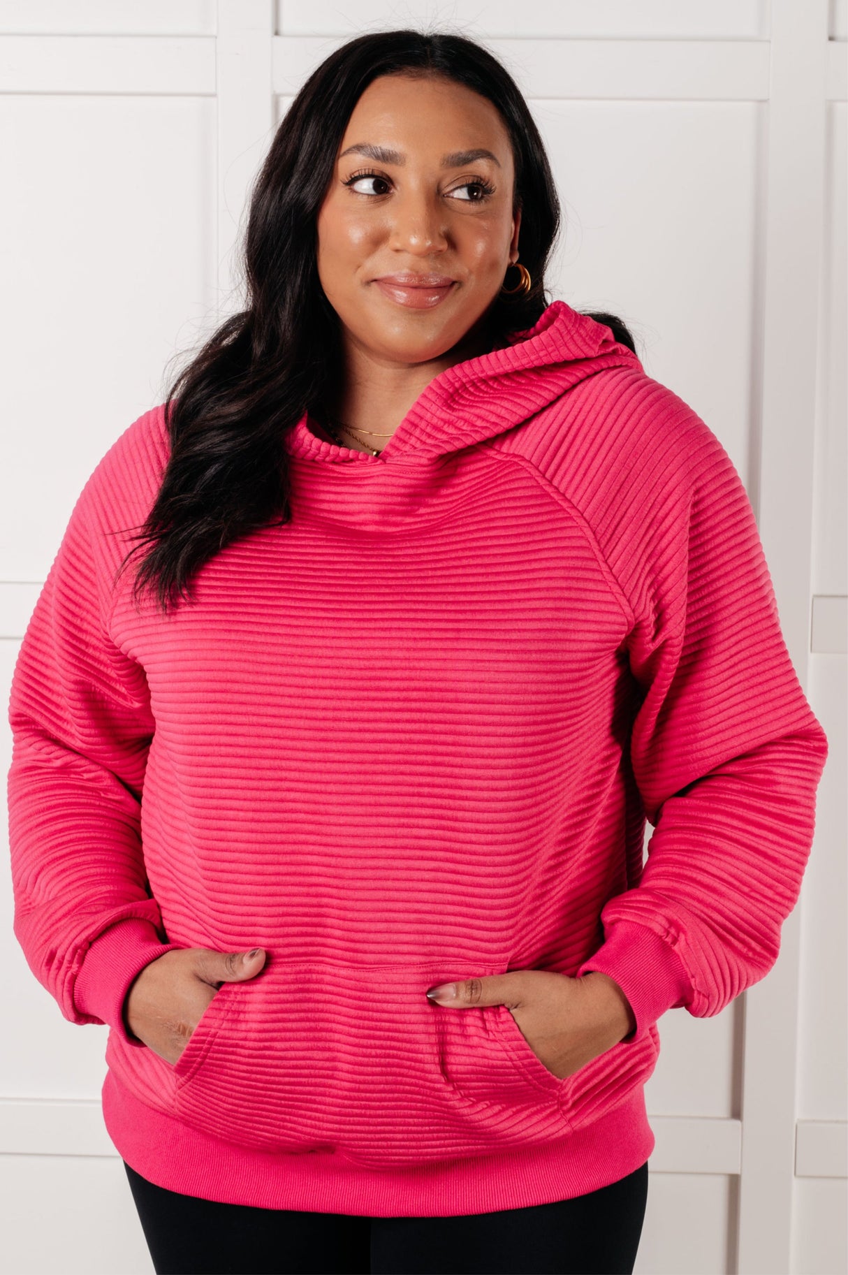 Sudadera con capucha texturizada Crosswalk en rosa
