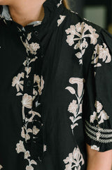 Dark Darlin' Puff Sleeve Maxi Dress