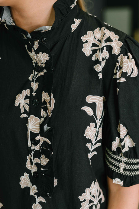 Dark Darlin' Puff Sleeve Maxi Dress