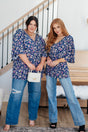 Dearest Dreamer Peplum Top in Navy Floral - Liarian Unlimited Boutique