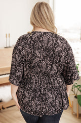 Dearest Dreamer Peplum Top in Black and Blush - Liarian Unlimited Boutique