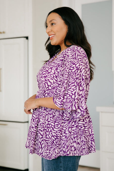 Dearest Dreamer Peplum Top in Painted Purple - Liarian Unlimited Boutique