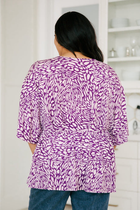 Dearest Dreamer Peplum Top in Painted Purple - Liarian Unlimited Boutique