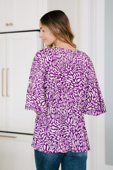 Dearest Dreamer Peplum Top in Painted Purple - Liarian Unlimited Boutique