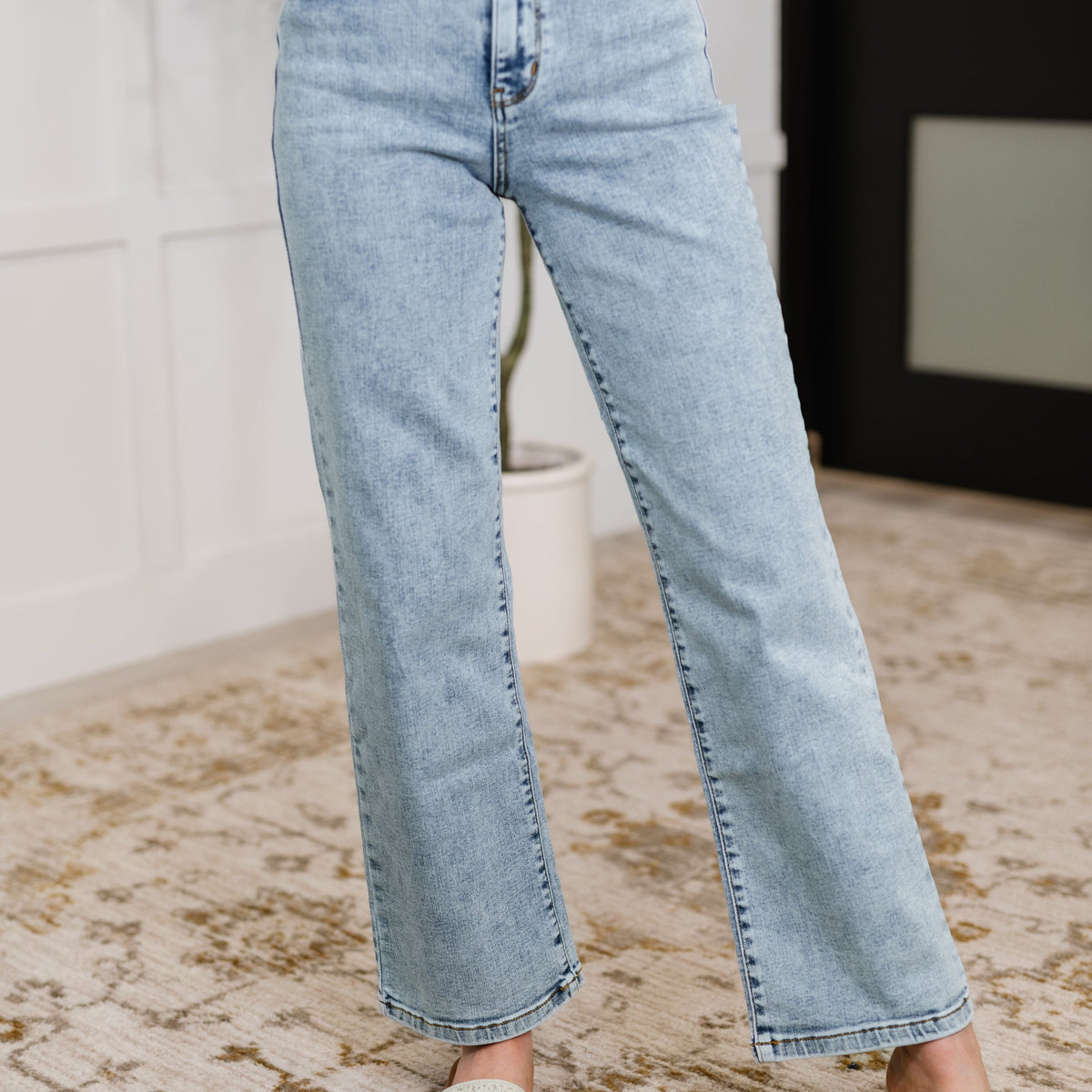 Debbie High Rise Stone Wash Straight Fit Jeans - Liarian Unlimited Boutique