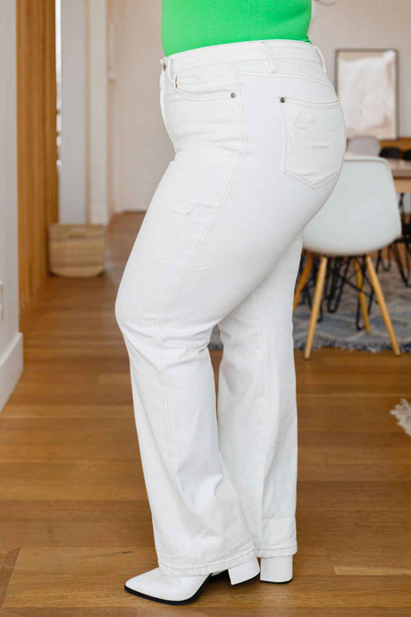 Diana Straight Leg Jeans In White - Liarian Unlimited Boutique