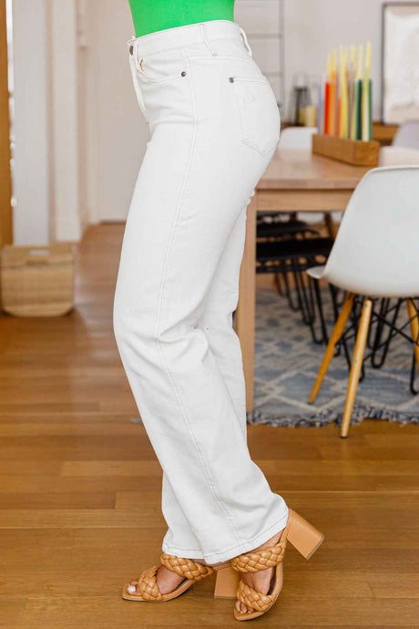 Diana Straight Leg Jeans In White - Liarian Unlimited Boutique