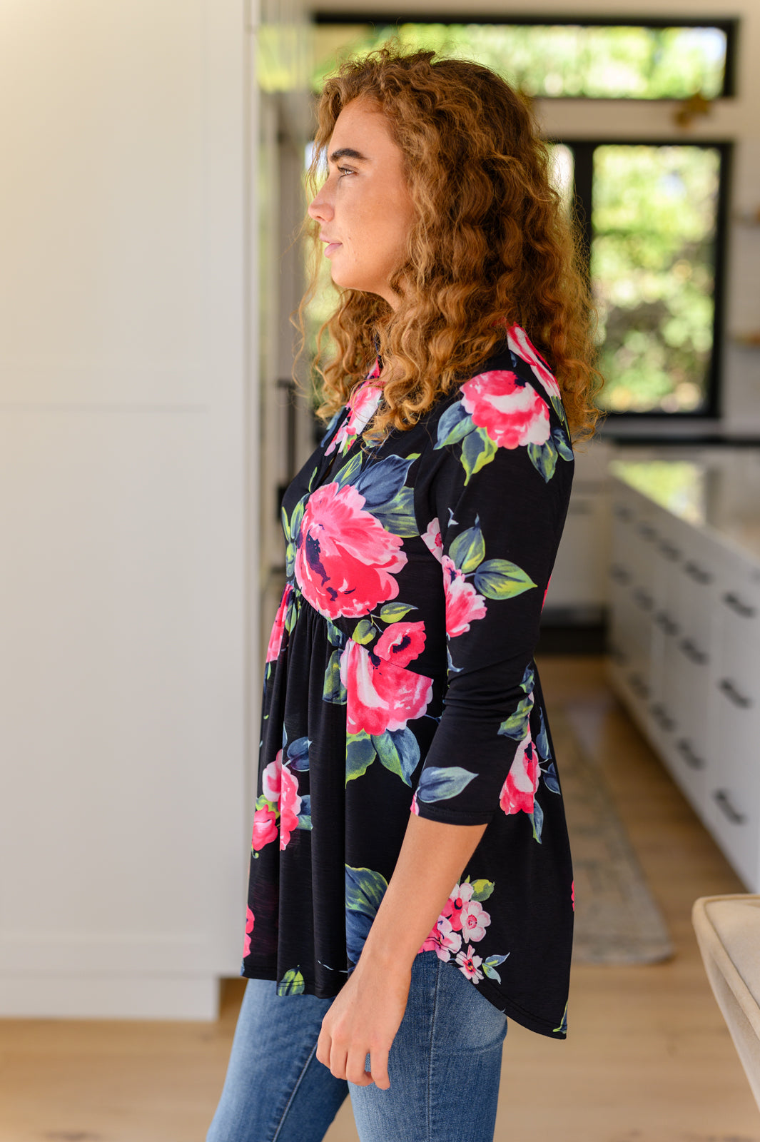 Luciendo mi mejor blusa floral