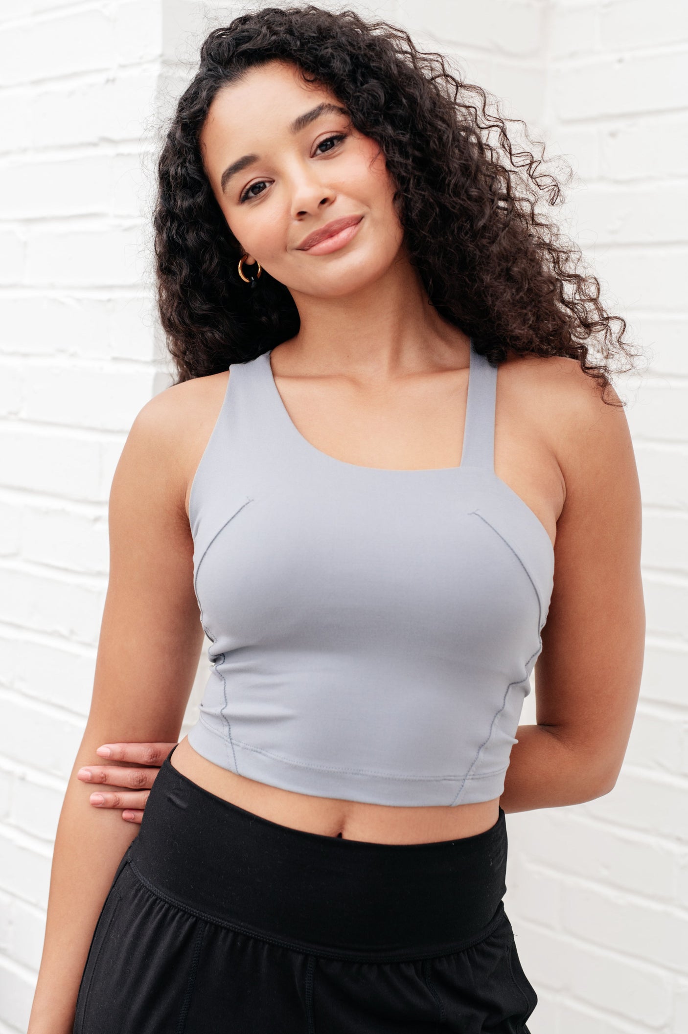 Doing it For Me Asymmetrical Tank in Rhino Grey - Liarian Unlimited Boutique