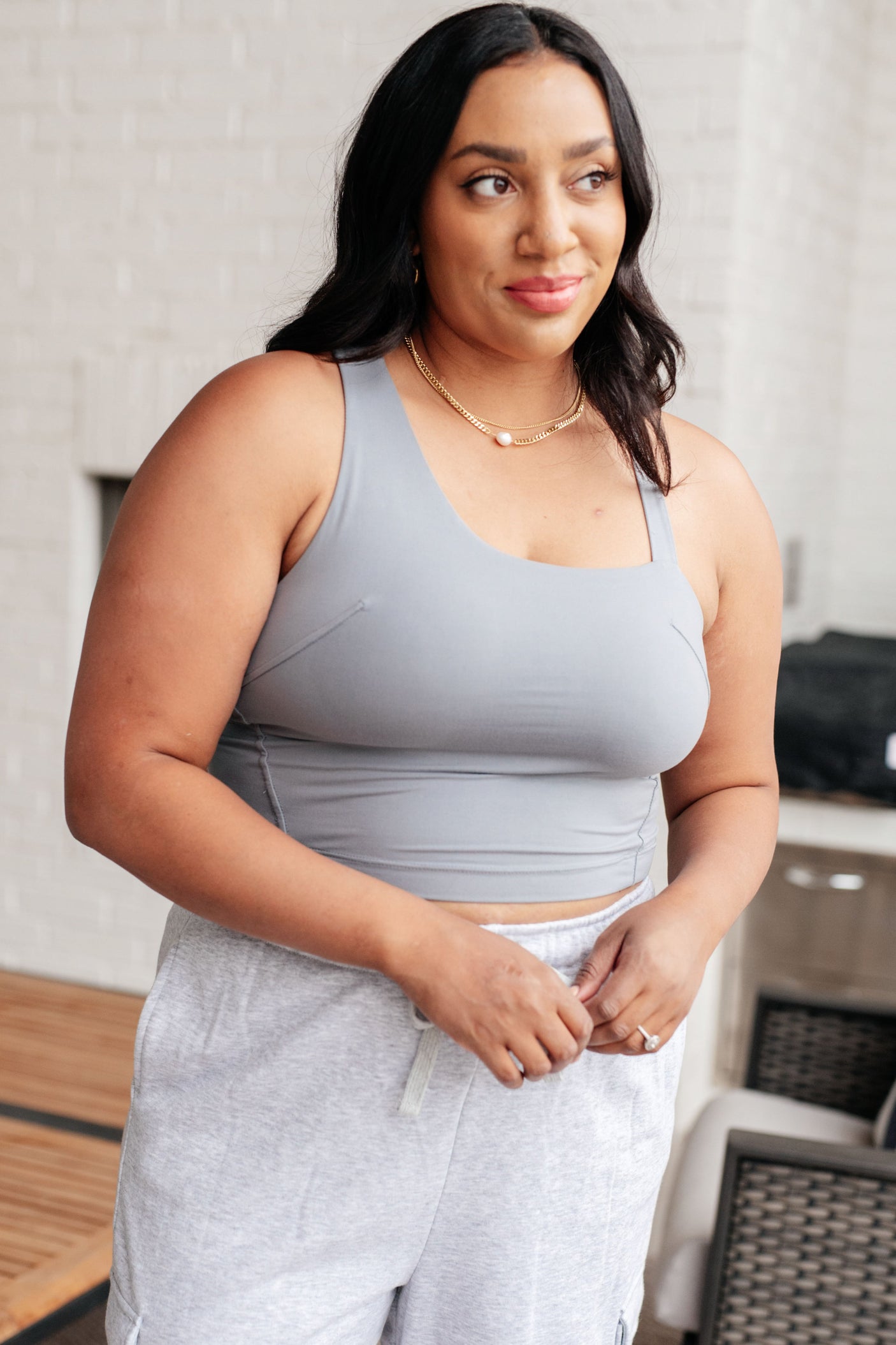 Doing it For Me Asymmetrical Tank in Rhino Grey - Liarian Unlimited Boutique