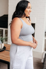 Doing it For Me Asymmetrical Tank in Rhino Grey - Liarian Unlimited Boutique