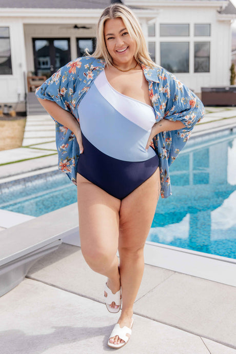 Dominica Color Block Asymmetrical Swimsuit