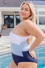 Traje de baño asimétrico con bloques de color Dominica