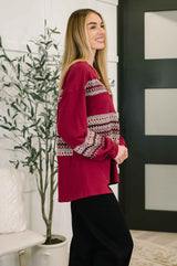 Don't Let Me Miss It Color Block Detail Top