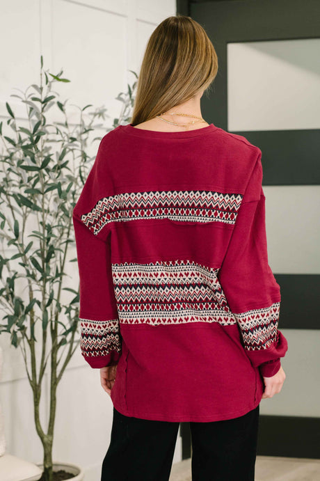 Don't Let Me Miss It Color Block Detail Top