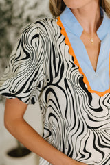 Don't Want to Wait Zebra Print Top