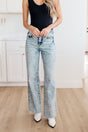 Dory High Waist Mineral Wash Raw Hem Wide Leg Jeans - Liarian Unlimited Boutique