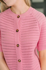 Dreaming All Day Sweater Knit Button Down