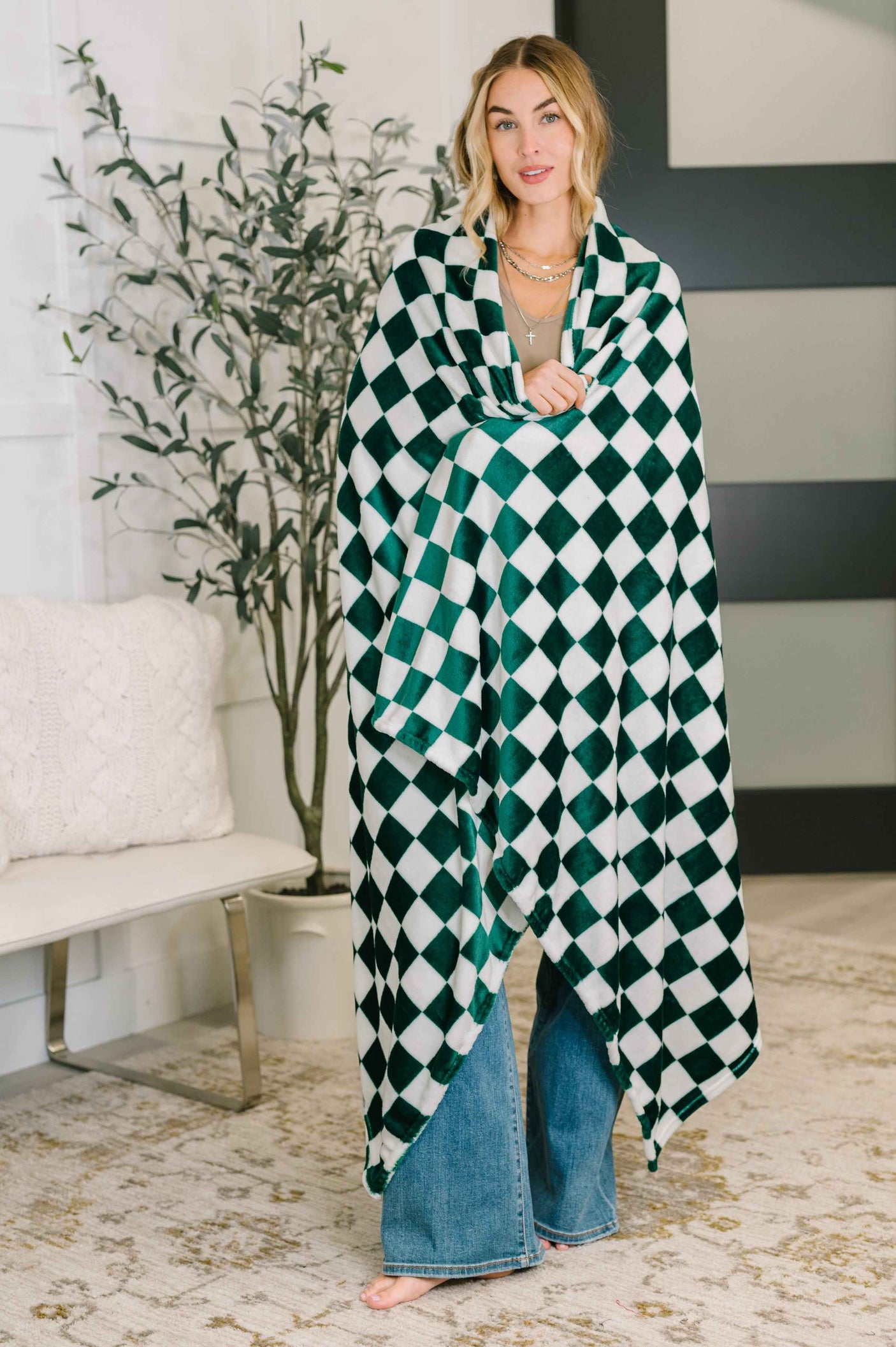 Emerald City Checkered Blanket