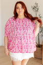 Essential Blouse in Fuchsia and White Paisley - Liarian Unlimited Boutique
