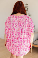 Essential Blouse in Fuchsia and White Paisley - Liarian Unlimited Boutique