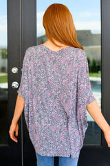 Blusa esencial en cachemir gris y rosa