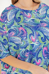 Essential Blouse in Painted Blue Mix - Liarian Unlimited Boutique