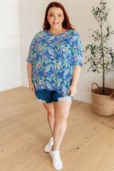 Essential Blouse in Painted Blue Mix - Liarian Unlimited Boutique