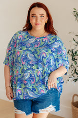 Essential Blouse in Painted Blue Mix - Liarian Unlimited Boutique
