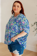 Essential Blouse in Painted Blue Mix - Liarian Unlimited Boutique