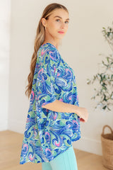 Essential Blouse in Painted Blue Mix - Liarian Unlimited Boutique
