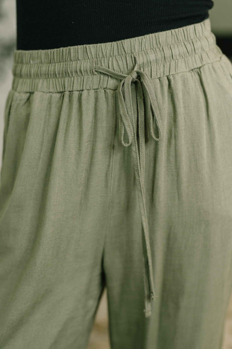 Essential Feeling Straight Leg Lounge Pants in Light in Olive