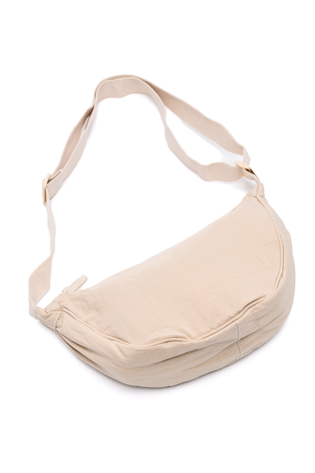 Bolso bandolera mini redondo Essentially Everything en blanco roto