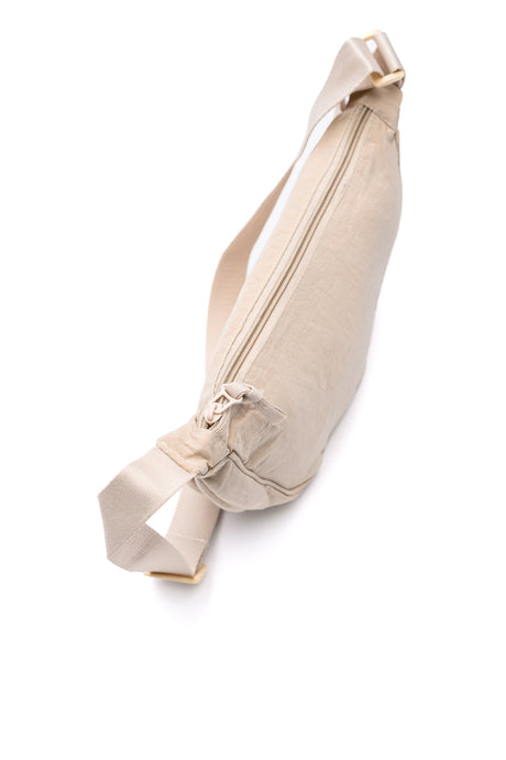 Bolso bandolera mini redondo Essentially Everything en blanco roto