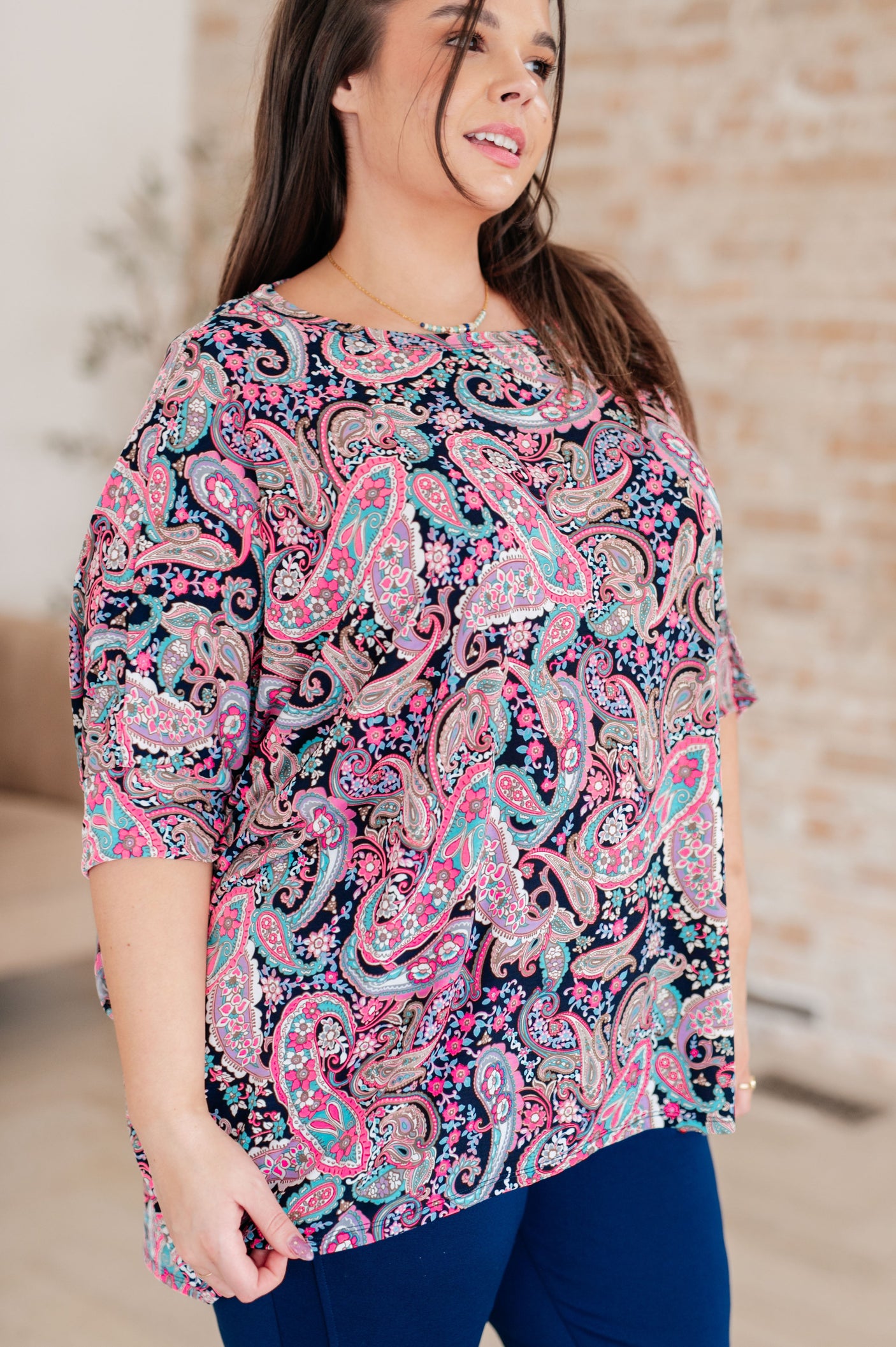 Essentially You Top in Pink Paisley - Liarian Unlimited Boutique